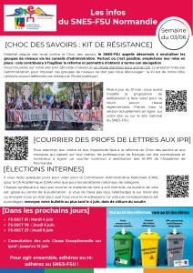 Les infos du SNES-FSU Normandie - semaine du 03/06