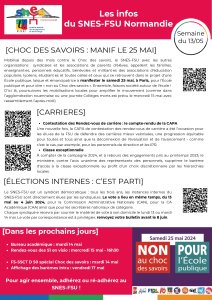 Les infos du SNES-FSU Normandie - semaine du 13/05