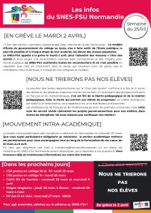 Les infos du SNES-FSU Normandie - semaine du 25/03