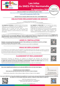 les infos du SNES-FSU Normandie spécial stagiaires - 10/09