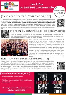 Les infos du SNES-FSU Normandie - semaine du 17/06