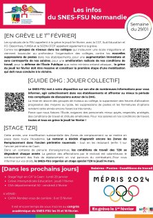 Les infos du SNES-FSU Normandie - semaine du 29/01