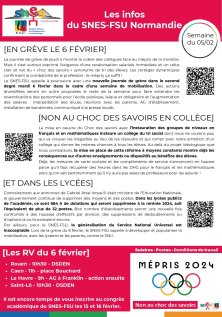 Les infos du SNES-FSU Normandie - semaine du 05/02