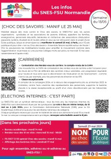 Les infos du SNES-FSU Normandie - semaine du 13/05