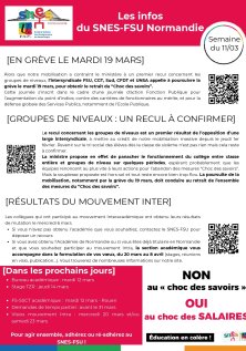 Les infos du SNES-FSU Normandie - semaine du 11/03