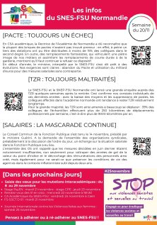 Les infos du SNES-FSU Normandie - semaine du 20/11