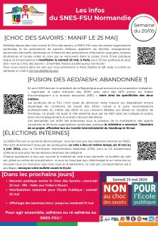 Les infos du SNES-FSU Normandie - semaine du 20/05