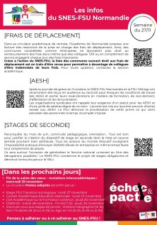 Les infos du SNES-FSU Normandie - semaine du 27/11