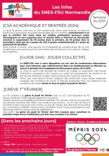 Les infos du SNES-FSU Normandie - semaine du 22/01