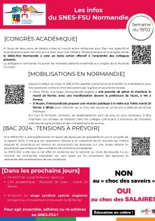 Les infos du SNES-FSU Normandie - semaine du 19/02