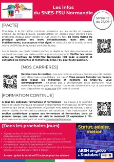 Les infos du SNES-FSU Normandie - semaine du 25/09/23