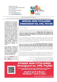 publication Normandie SNES stage non titulaires