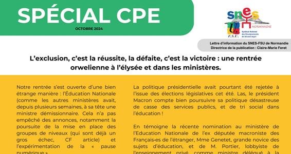 Bulletin CPE - Octobre 2024