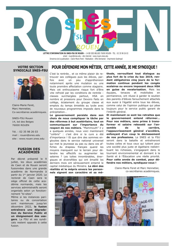 publication de rentrée 2019